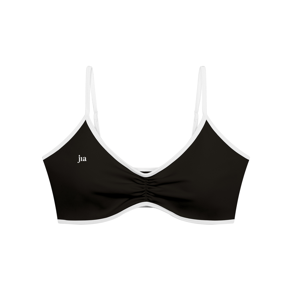 Women's Color Block Ruched V-Neck Sports Bra